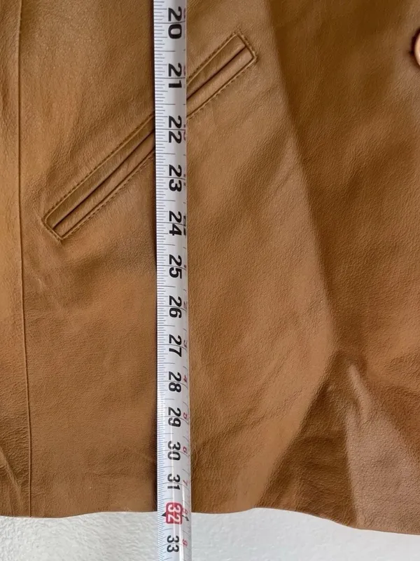 Vintage Styleworks Newport News Women’s Leather Brown Coat Jacket Button Sz L - Image 5
