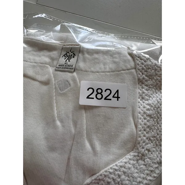 Prana White‎ Knit Crochet Trim V-Neck Long Sleeve Casual Top Womens XL Hiking - Image 10