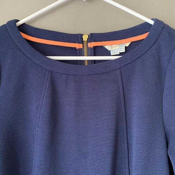 Anthropologie Boden sz‎ 6 blue ribbed cotton mod top - Image 2