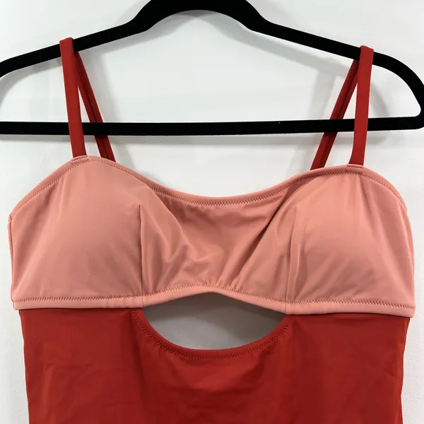 Adore me Womens swimsuit one piece two tone keyhole Colorblock L new - Image 3