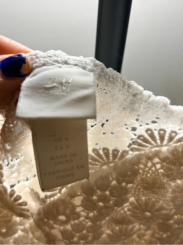H&M White Crochet Lace Bodysuit - Image 4