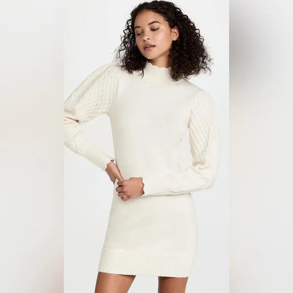 Steve Madden White Long Sleeve Sweater Dress - Image 2