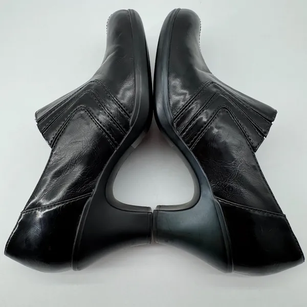 Clarks Chiffon‎ Petal Pumps 6.5M Black Slip On Stitched Heel Comfort Teacher - Image 9