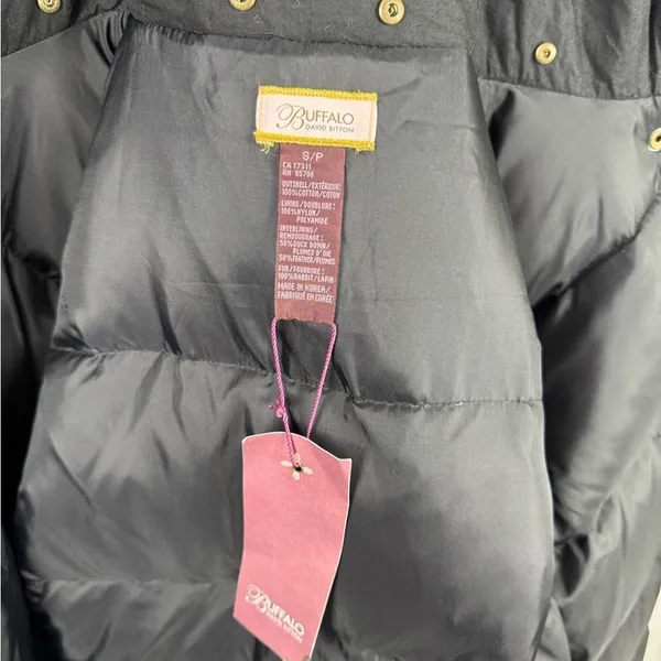 NWT Buffalo David‎ Bitton Down Parka Women's S Black Hooded Winter Coat - Image 6