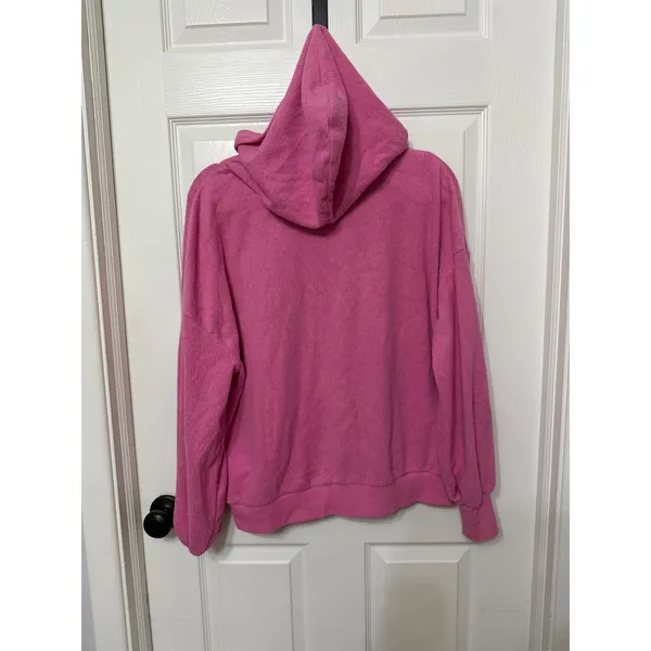 Roxy Womens Pink Quarter Zip Fleece Hoodie Sweatshirt Size‎ Large ERJFT04561 - Image 4