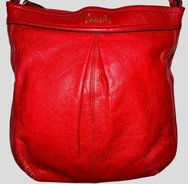 Coach Red Leather Shoulder Bag - Image 8