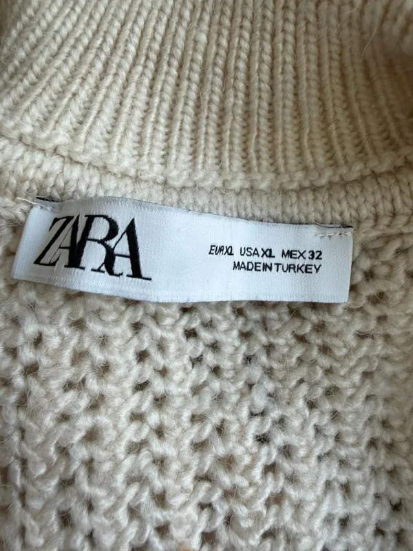 ZARA Cream Collared Sweater Size XL Womens - Image 6