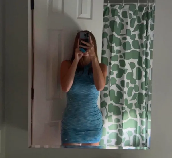 blue bodycon halter mini dress - Image 4