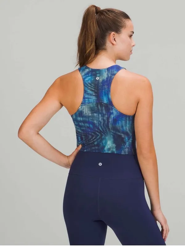 lululemon athletica Invigorate Training Tank Top Blue & Navy Abstract - Image 2