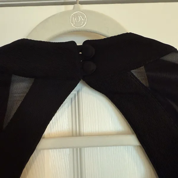 Vtg Moda International Mini Dress‎ Sz XS Black Bodycon Mesh LBD Cocktails Party - Image 6