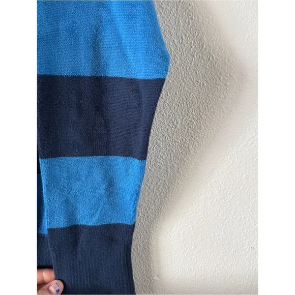Y2K Vintage Cherokee Cotton Blue Stripe Crew Neck Sweater Womens Large - Image 4