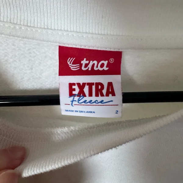 TNA White Crewneck Sweatshirt Size M - Image 3
