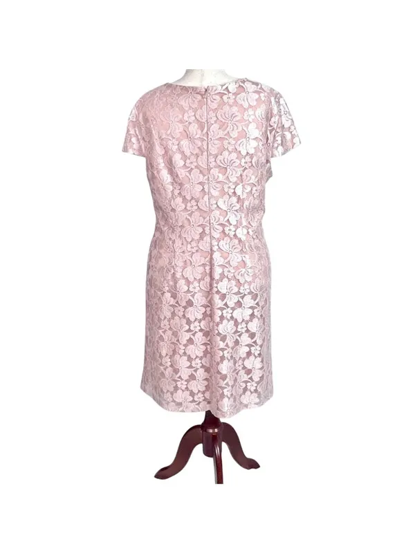 Scarlett Nite Lace Overlay MOB Cocktail Dress Pink 20W Floral Wedding Tea Shower - Image 7