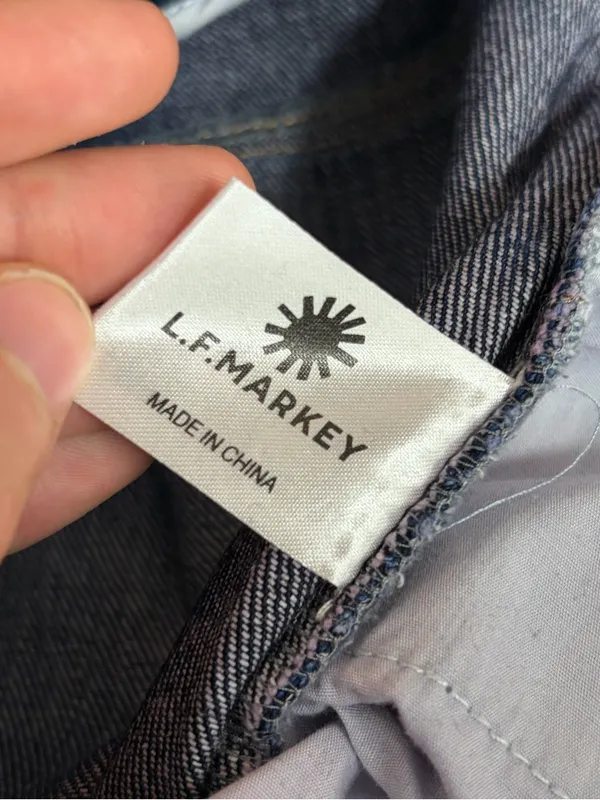 L.F. Markey indie women’s button fly y2k 2010s Blue Wide-Leg Crop Jeans size 31 - Image 10