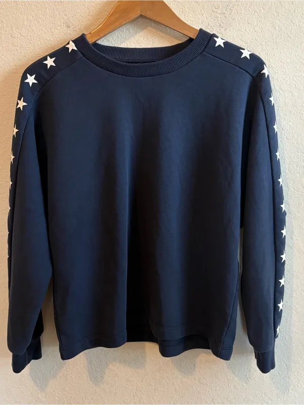 Dudley Stephens French Terry P'Town Pullover Blue with Stars Size XL - Image 3