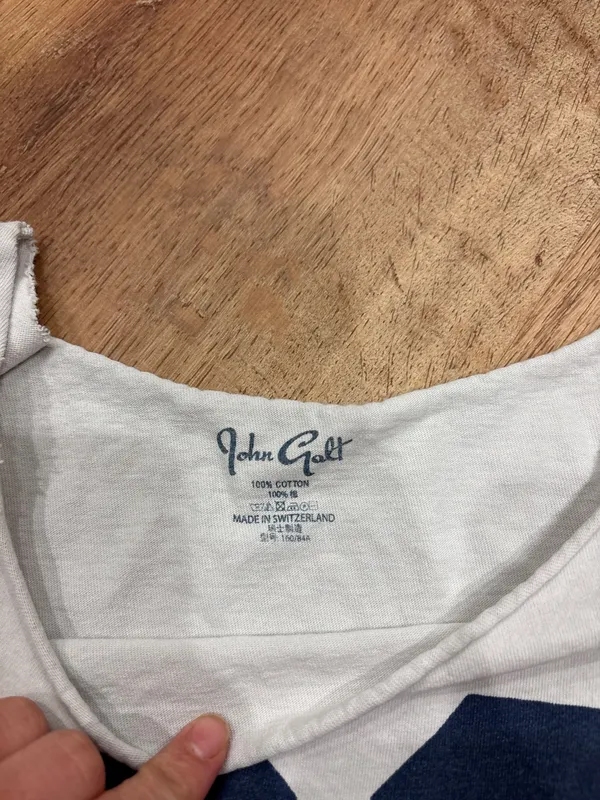 John Galt White Crop Top Off-The-Shoulder - Image 3