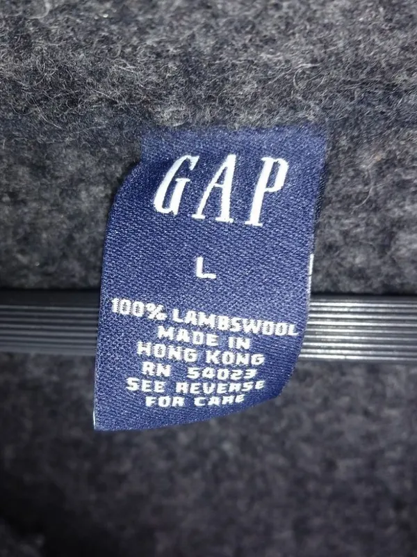 GAP L Thick Lambswool Zip Front Sweater in Charcoal Gray - Image 5