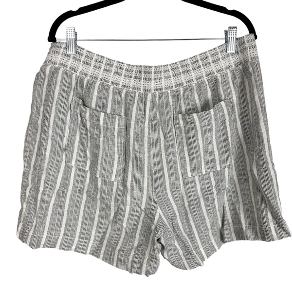 Briggs Women's Linen Blend 4 Pocket Woven Casual Pull-on Shorts Black Size XL - Image 5