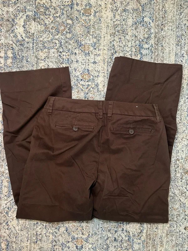 Cherokee Brown Cotton Spandex Hand Stitch Technology Trousers Size 4 - Image 3