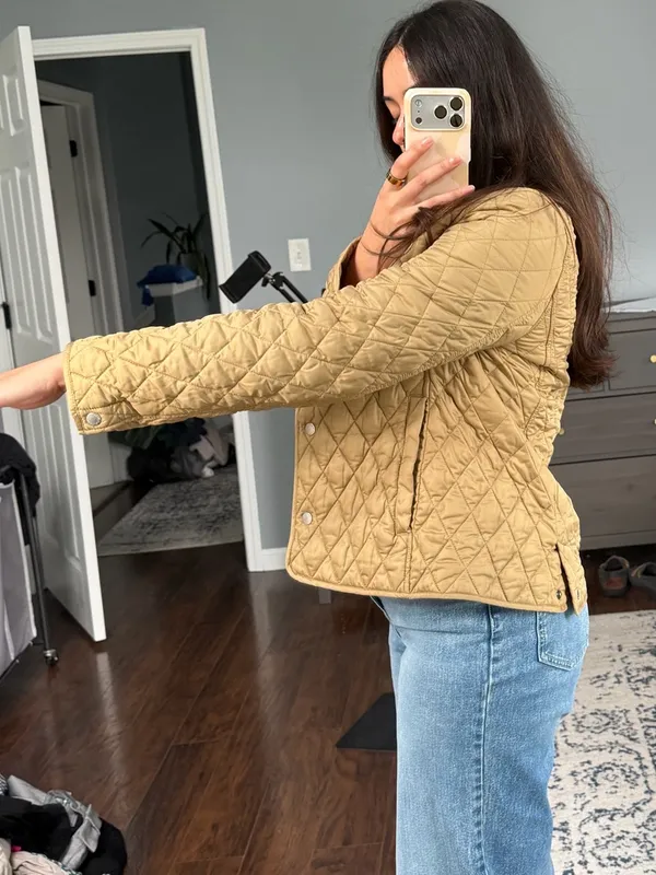 Vintage L.L. Bean Quilted Tan Puffer Jacket - Image 4