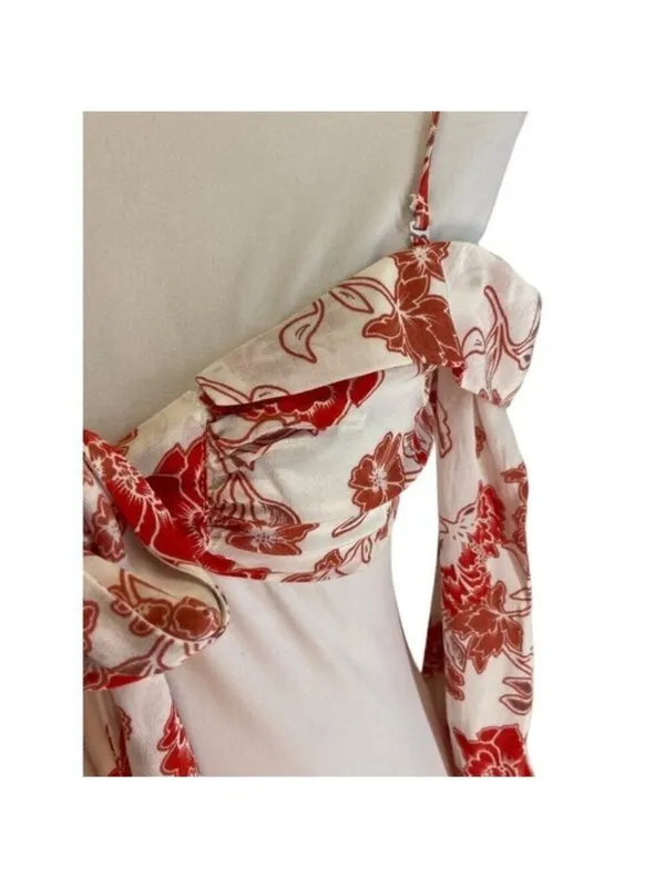 Ale by Alessandra Roshina Crop Top Red Size XS Revolve Floral Boho Festival Cute - Image 6