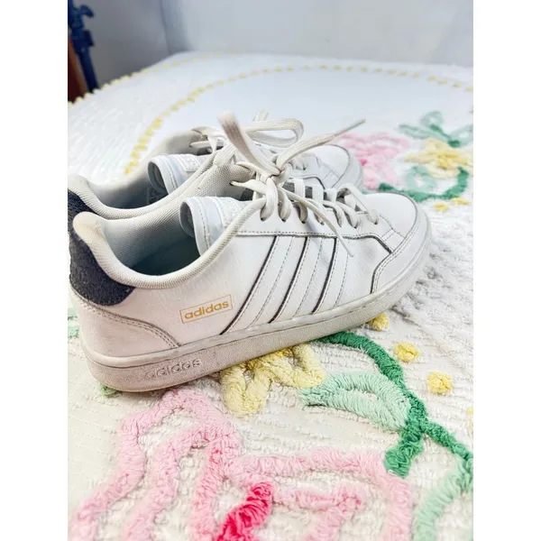 Adidas Grand Court Base Sneakers White Athletic Shoes‎ Women's Size 9 - Image 5