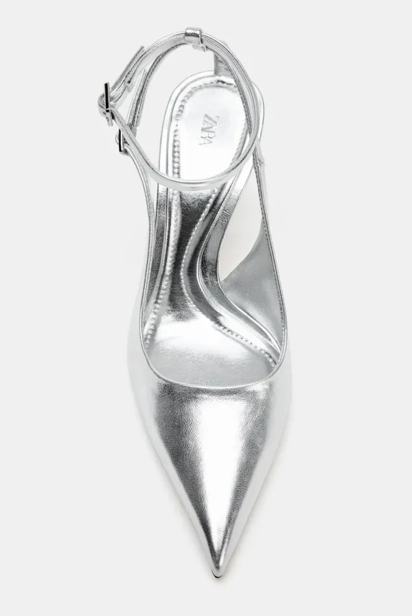 ZARA Metallic Slingback Heels - Image 3