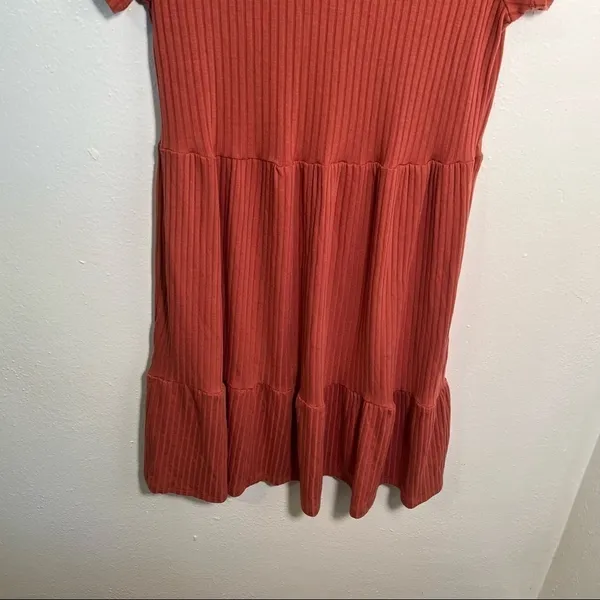 Lily Rose Women's Size Small T-Shirt‎ Dress Crewneck Short Sleeve Ribbed Tiered - Image 5