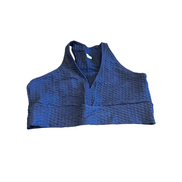 Booty by Brabants Dark Blue Two Piece Workout Set Bra Top Leggings One Size - Image 2
