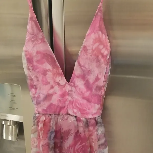 💕LULUS💕 Bloom Wildly Magenta Floral Organza Maxi Dress ~ Floral Print M NWT - Image 15