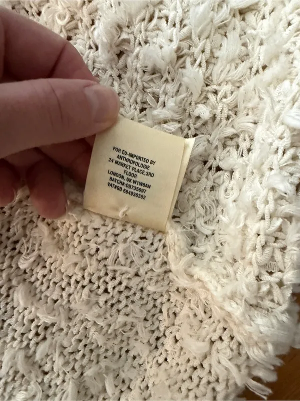 Akemi + Kin Anthropologie Cozy Open-Front Cream Women's Cardigan Sweater Size M - Image 8