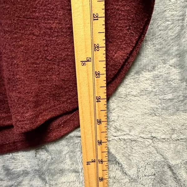 1961 | Abercrombie & Fitch Scoop Neck Long‎ Sleeve Top Burgundy Womens XS - Image 4