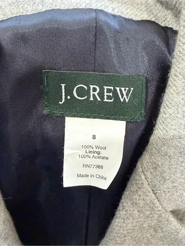 J. Crew Women’s 100% Wool Blazer Jacket Two Button Tailored in Gray 8 - Image 7