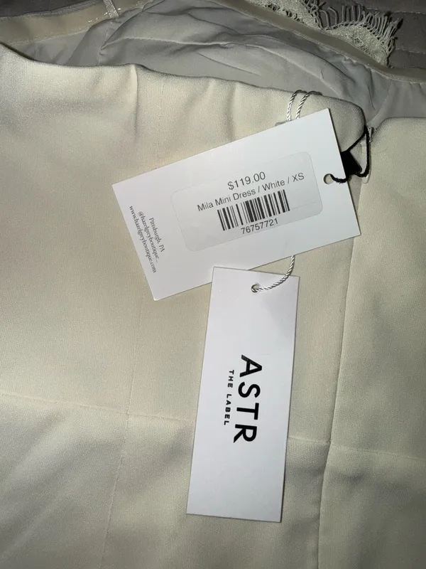 NWT ASTRA the label cream melani lace peakaboo mini dress - Image 6