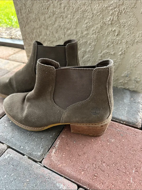 Timberland Suede Chelsea Booties - Olive Brown - Image 2