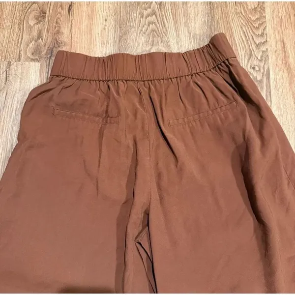 Zara brown cross front wide leg culotte pant size M - Image 8