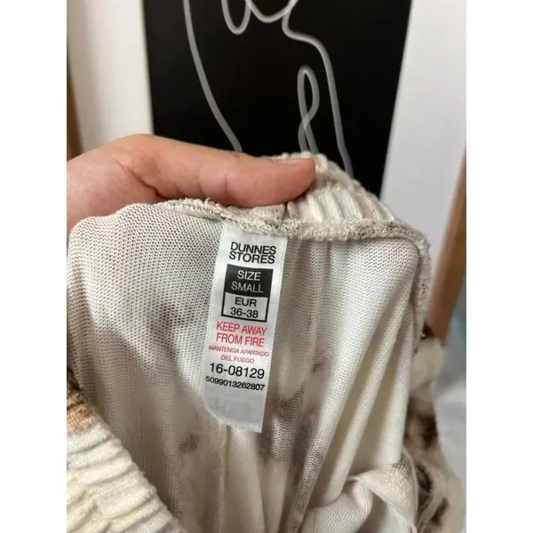 Dunnes Stores Tie Dye Lounge Set Size Small Brown Cream Sweatshirt Joggers Match - Image 8