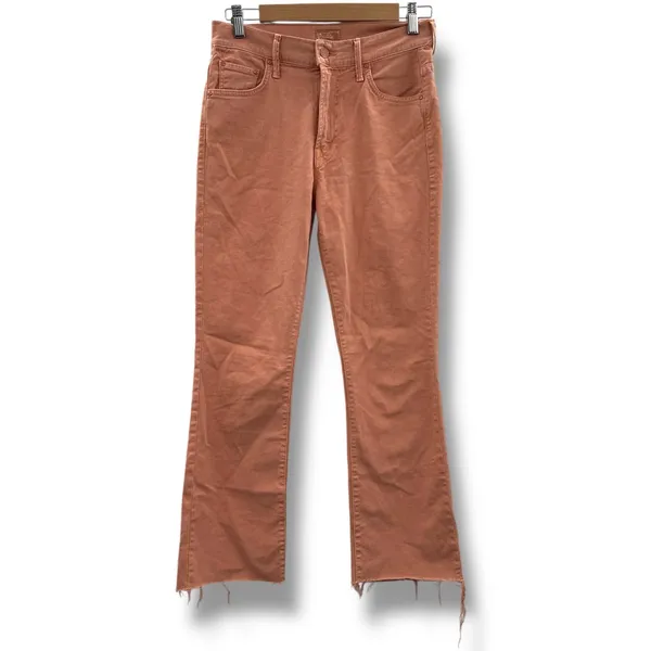 Mother The Insider Ankle‎ Fray Raw Hem Jeans in Chalk It Up Terracotta Sz 28 - Image 2