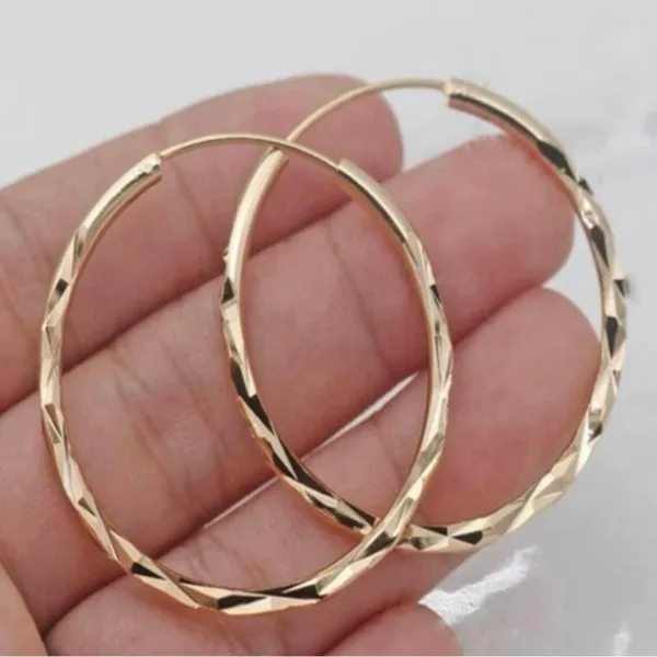 18K Gold Plated Gold Hoop Earrings for Women - Image 2