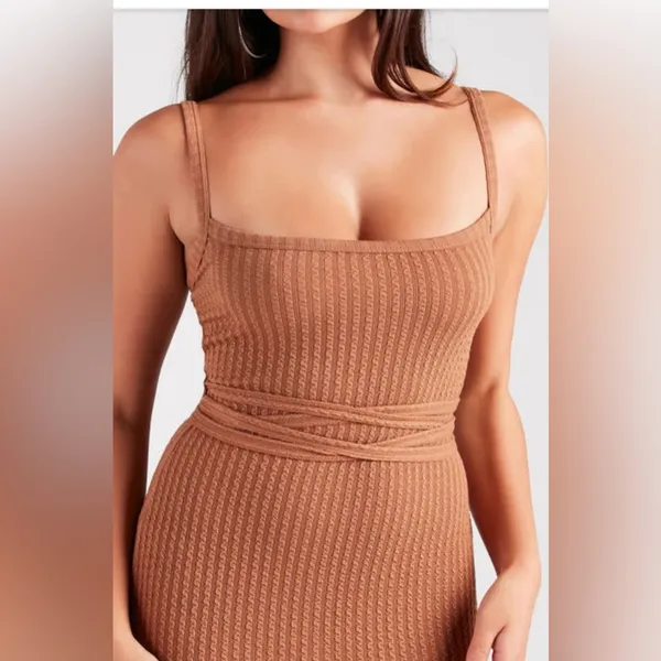 Windsor Brown Backless Sun Dress‎ Size L - Image 3