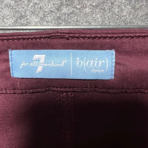 7 For‎ All Mankind b(air)Skinny Jeans Burgundy Wine Red Pants 27 Blair - Image 6