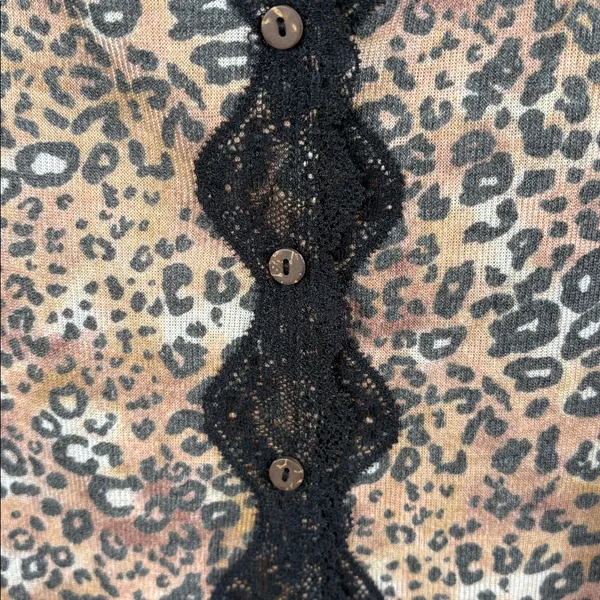NEW Free People She’s All That Top Animal Print Black Lace Size Small - Image 5