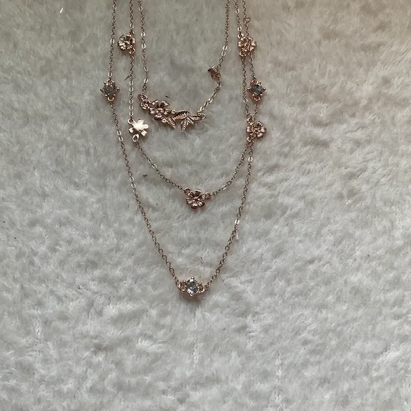 Pomina Three tier Rise Gold tone Necklace - Image 2