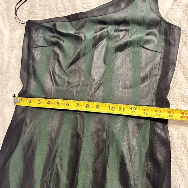 Jay Godfrey Emerald Black One-Shoulder Cocktail Mini Dress Size 8 - Image 11