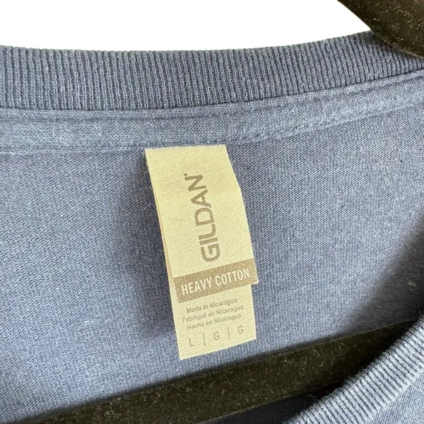 Navy Blue‎ Adoption 100% Cotton Short Sleeve Crew Neck Light T-Shirt Unisex Sz L - Image 3
