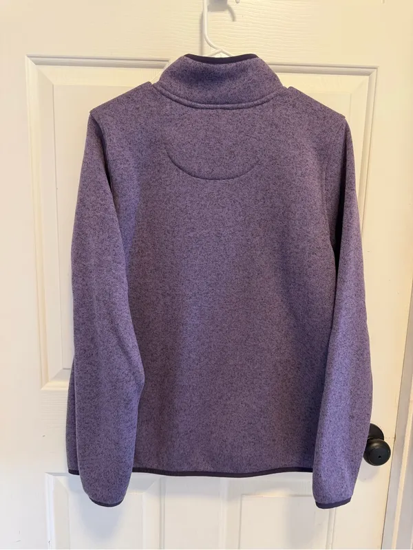L.L. BEAN Sweater Fleece Pullover In Muted Purple Size Large - Image 3