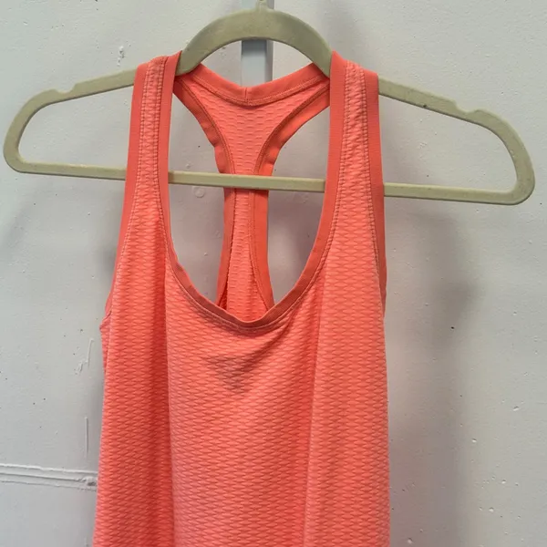 VSX Victoria's Secret Sport Neon Coral Textured Racerback Tank Top Small Stretch - Image 2
