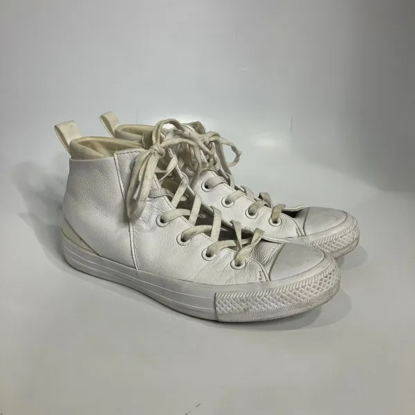 Converse Sloane mid top sneakers leather canvas white womens size‎ 6.5 punk - Image 3