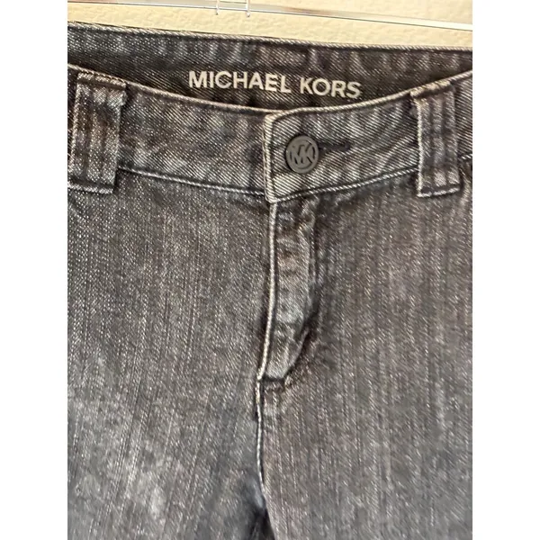 Michael Kors Black Sequin Fleur De‎ Lis Bootcut Jeans Womens 8P Petite - Image 7