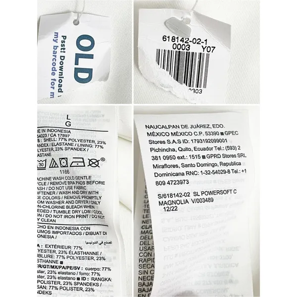 NWT Old Navy PowerSoft Athletic Dress L White Cutout Shelf Bra Active Tennis - Image 10